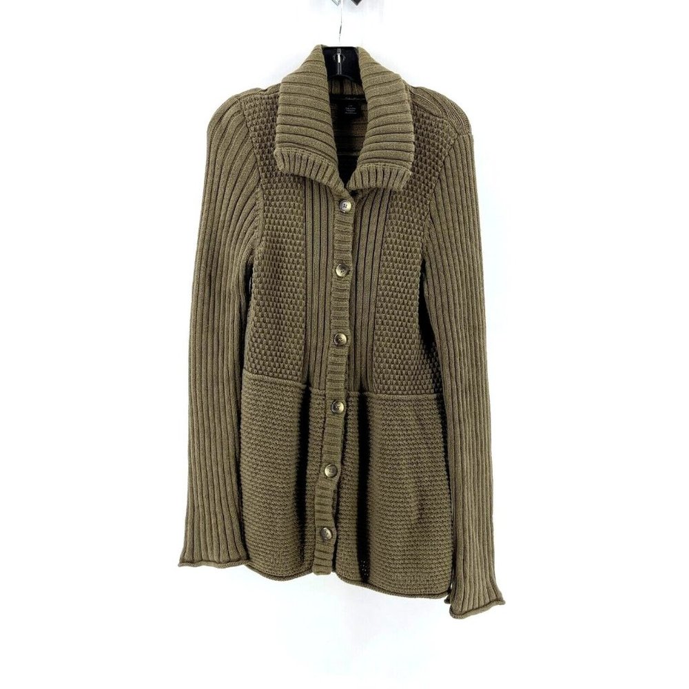 Calvin Klein Jeans Women's Long Sleeve Button Knit Cardigan Tunic Sweater Size L